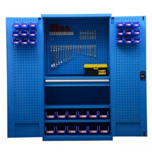 置物柜（蓝色）双开3层+1抽+门板+背半板2