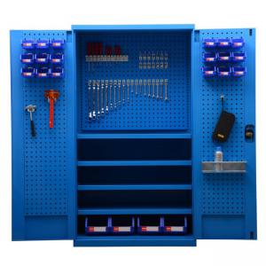 置物柜（蓝色）双开4层+门板+背半板