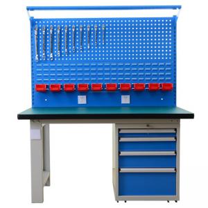 单桌+920立柱+电器板+300百叶挂板+456方孔挂板+灯板+四抽固定柜
